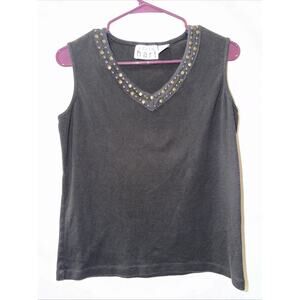 Kerem Hart Tank Top Black With Beads Size L